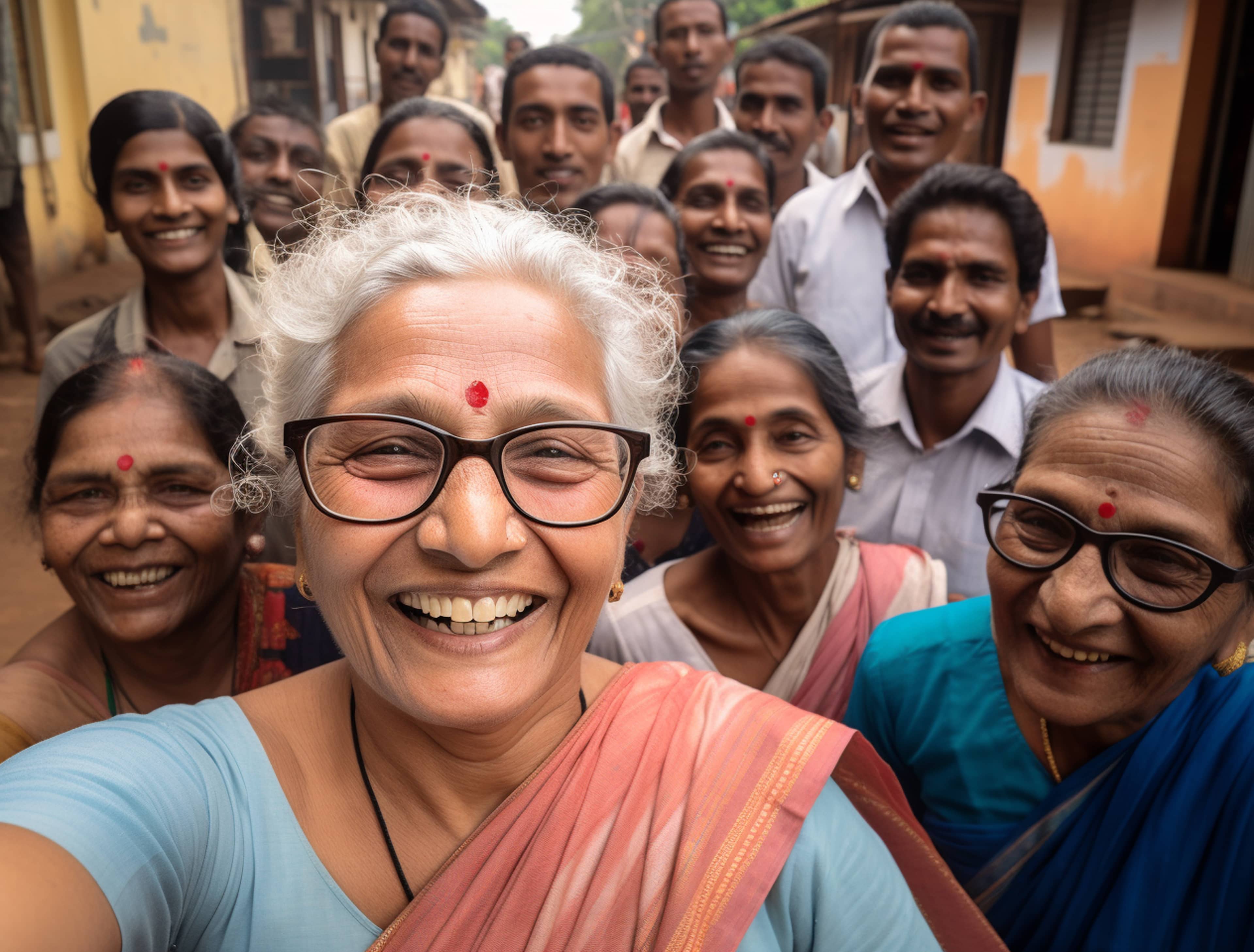 group of happy senior citizens